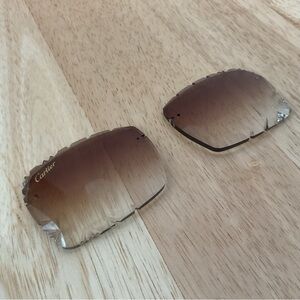 Cartier Diamond Cut Lenses For buffalo Horn Or Wood  Replacement Brown Buffs